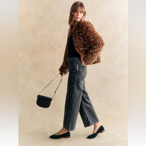 Sezane Cleo Coat Leopard - Size 8